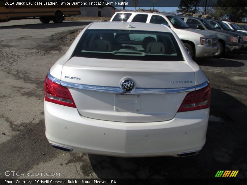 White Diamond Tricoat / Light Neutral 2014 Buick LaCrosse Leather