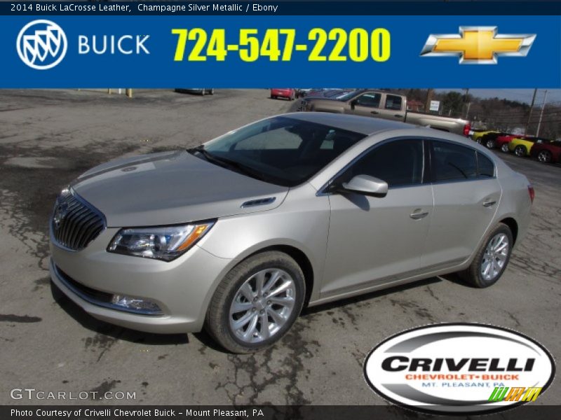 Champagne Silver Metallic / Ebony 2014 Buick LaCrosse Leather