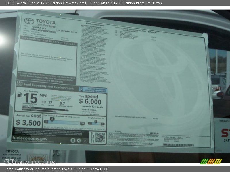 Super White / 1794 Edition Premium Brown 2014 Toyota Tundra 1794 Edition Crewmax 4x4