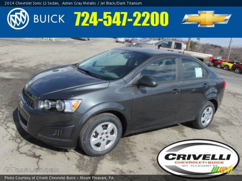 Ashen Gray Metallic / Jet Black/Dark Titanium 2014 Chevrolet Sonic LS Sedan