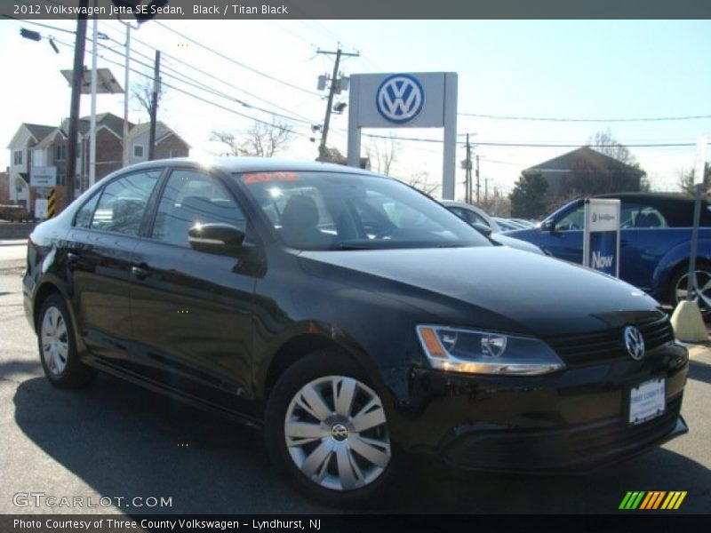 Black / Titan Black 2012 Volkswagen Jetta SE Sedan