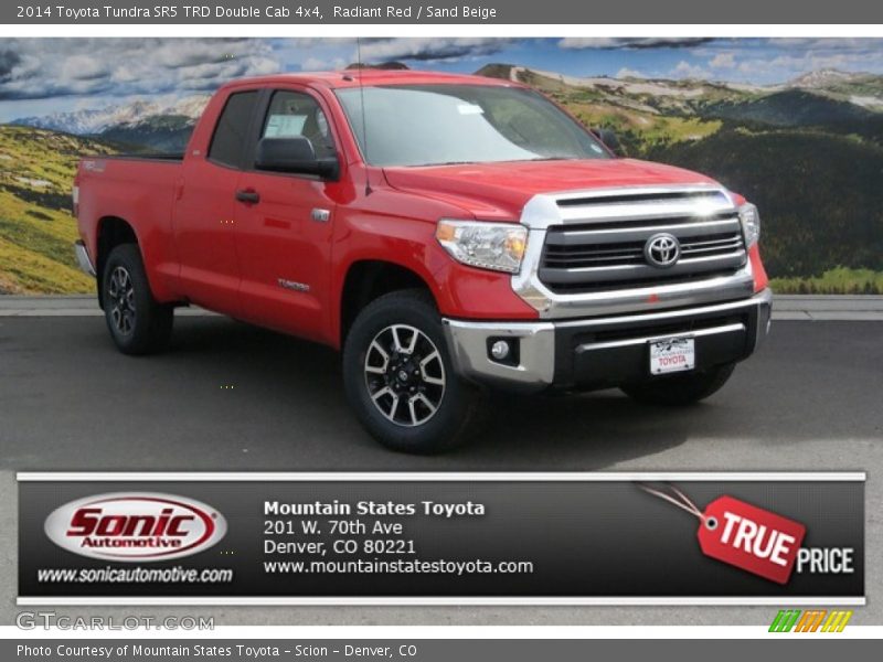 Radiant Red / Sand Beige 2014 Toyota Tundra SR5 TRD Double Cab 4x4
