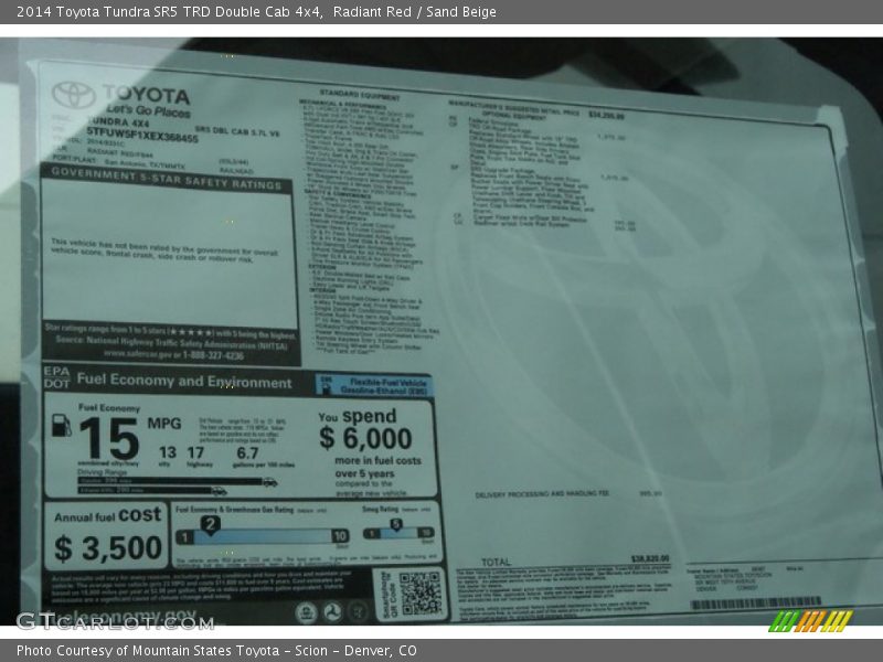 Radiant Red / Sand Beige 2014 Toyota Tundra SR5 TRD Double Cab 4x4