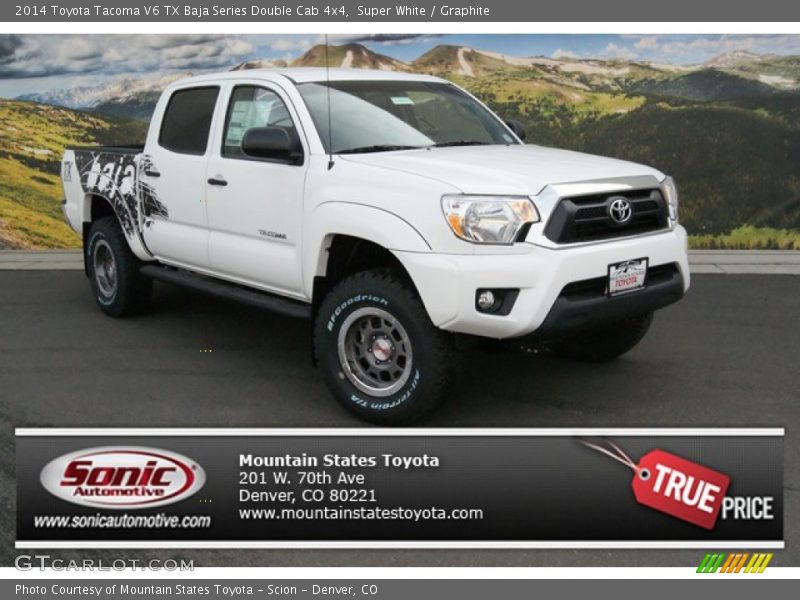 Super White / Graphite 2014 Toyota Tacoma V6 TX Baja Series Double Cab 4x4