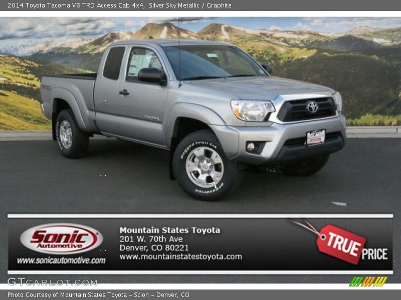 Silver Sky Metallic / Graphite 2014 Toyota Tacoma V6 TRD Access Cab 4x4