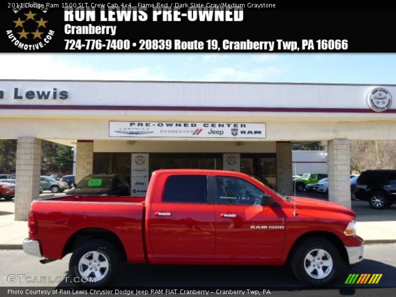 Flame Red / Dark Slate Gray/Medium Graystone 2011 Dodge Ram 1500 SLT Crew Cab 4x4