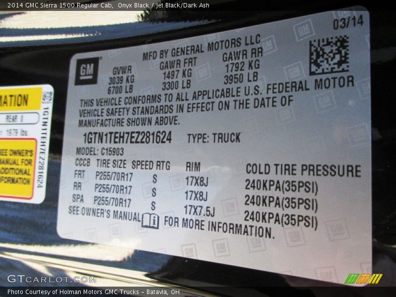 Onyx Black / Jet Black/Dark Ash 2014 GMC Sierra 1500 Regular Cab