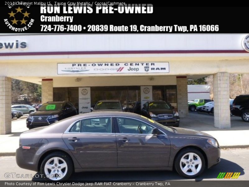 Taupe Gray Metallic / Cocoa/Cashmere 2011 Chevrolet Malibu LS