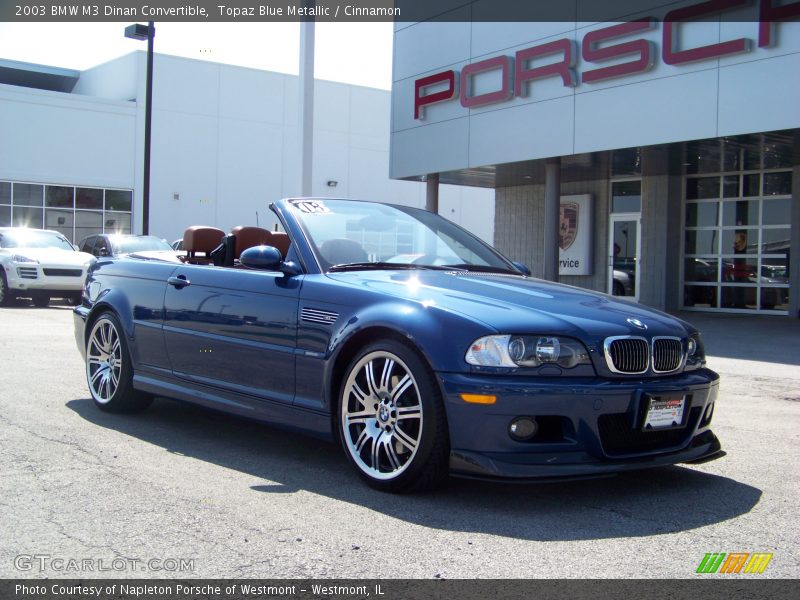 Topaz Blue Metallic / Cinnamon 2003 BMW M3 Dinan Convertible