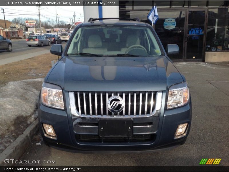Steel Blue Metallic / Stone 2011 Mercury Mariner Premier V6 AWD