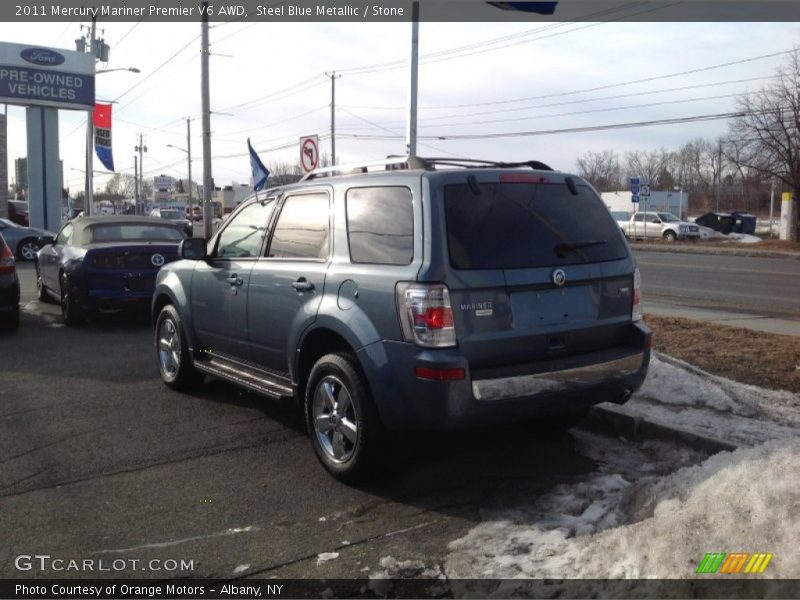 Steel Blue Metallic / Stone 2011 Mercury Mariner Premier V6 AWD