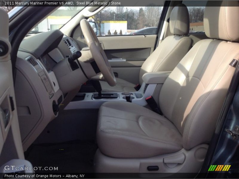 Steel Blue Metallic / Stone 2011 Mercury Mariner Premier V6 AWD