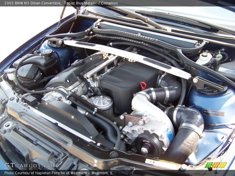 Topaz Blue Metallic / Cinnamon 2003 BMW M3 Dinan Convertible