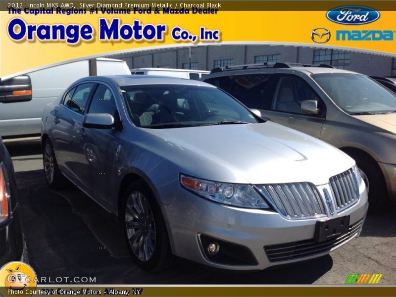 Silver Diamond Premium Metallic / Charcoal Black 2012 Lincoln MKS AWD