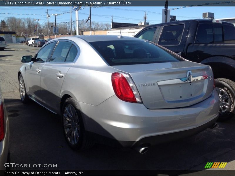 Silver Diamond Premium Metallic / Charcoal Black 2012 Lincoln MKS AWD