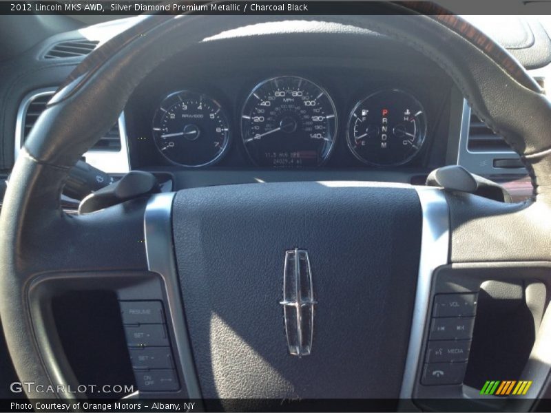 Silver Diamond Premium Metallic / Charcoal Black 2012 Lincoln MKS AWD