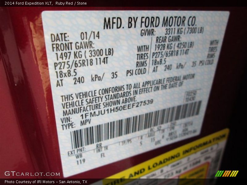 Ruby Red / Stone 2014 Ford Expedition XLT