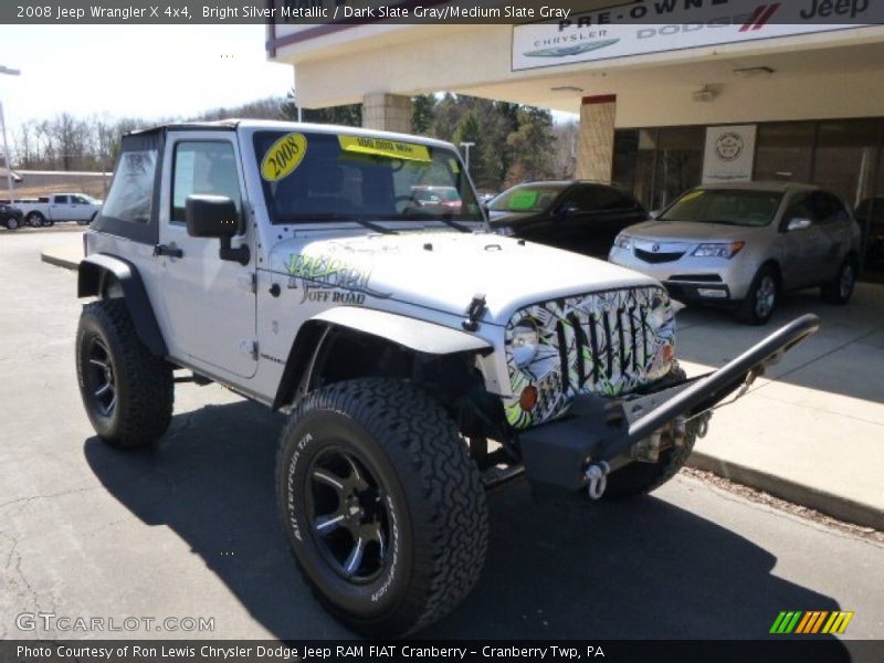 Bright Silver Metallic / Dark Slate Gray/Medium Slate Gray 2008 Jeep Wrangler X 4x4