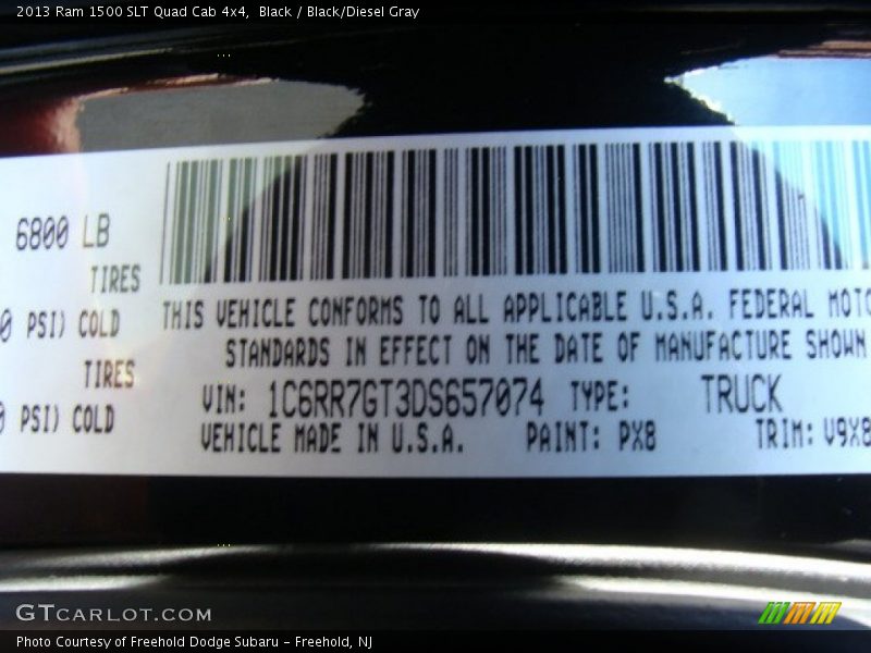 Black / Black/Diesel Gray 2013 Ram 1500 SLT Quad Cab 4x4