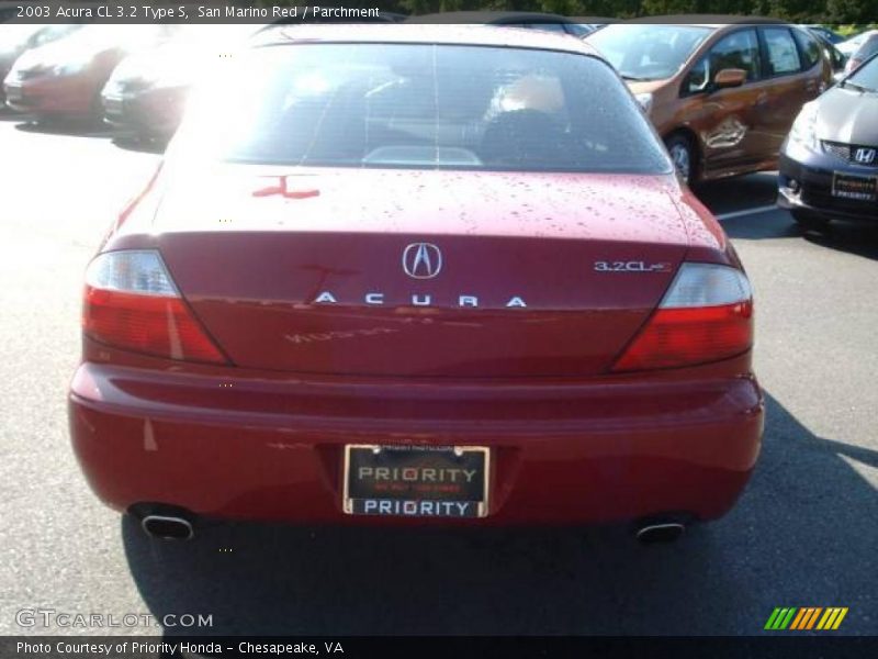 San Marino Red / Parchment 2003 Acura CL 3.2 Type S