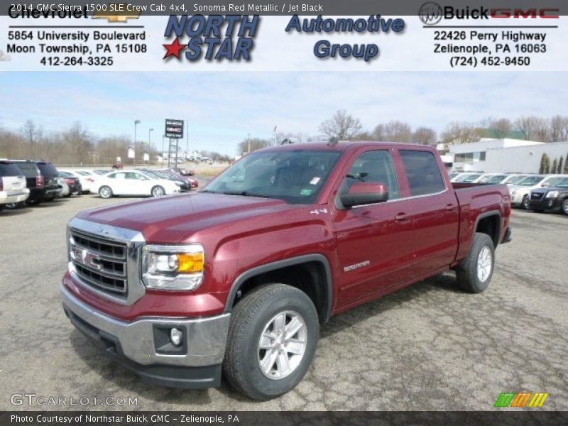 Sonoma Red Metallic / Jet Black 2014 GMC Sierra 1500 SLE Crew Cab 4x4