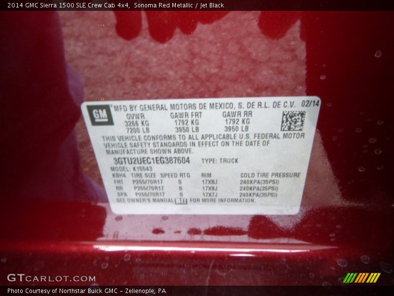 Sonoma Red Metallic / Jet Black 2014 GMC Sierra 1500 SLE Crew Cab 4x4
