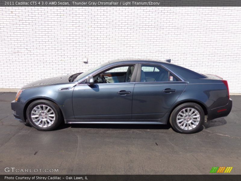 Thunder Gray ChromaFlair / Light Titanium/Ebony 2011 Cadillac CTS 4 3.0 AWD Sedan