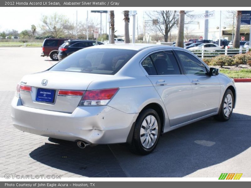 Alabaster Silver Metallic / Gray 2012 Honda Accord LX Sedan