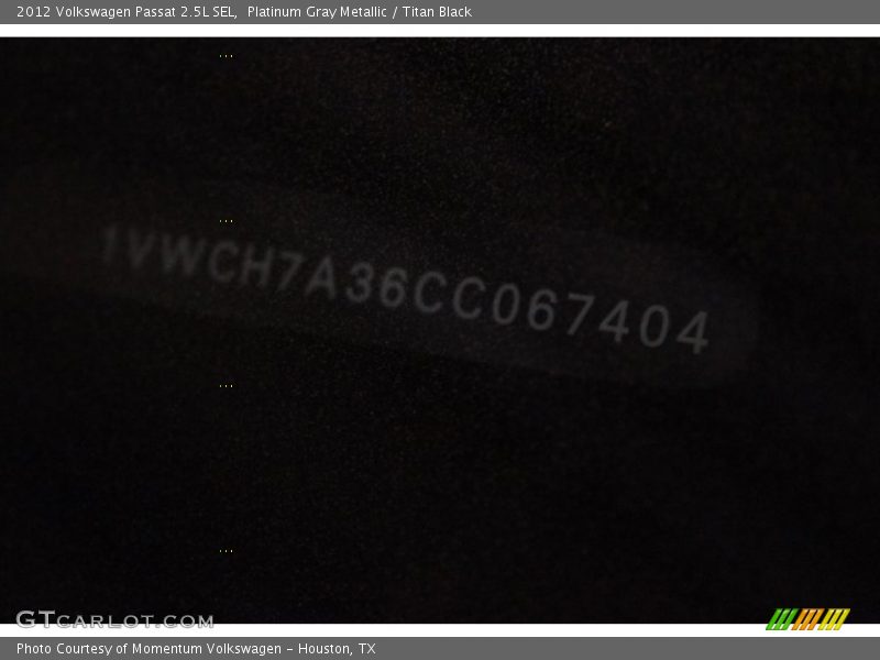 Platinum Gray Metallic / Titan Black 2012 Volkswagen Passat 2.5L SEL