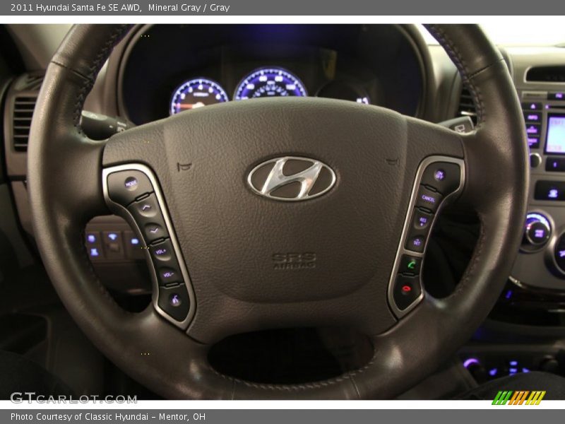 Mineral Gray / Gray 2011 Hyundai Santa Fe SE AWD
