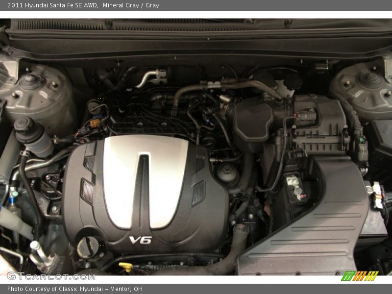 Mineral Gray / Gray 2011 Hyundai Santa Fe SE AWD