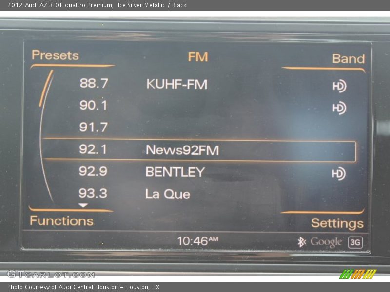 Ice Silver Metallic / Black 2012 Audi A7 3.0T quattro Premium