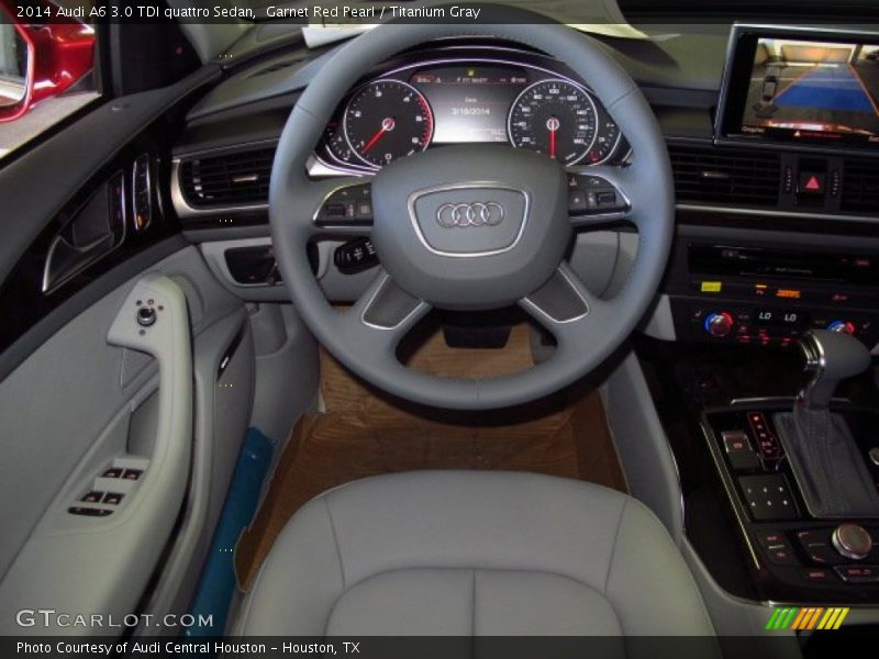 Garnet Red Pearl / Titanium Gray 2014 Audi A6 3.0 TDI quattro Sedan