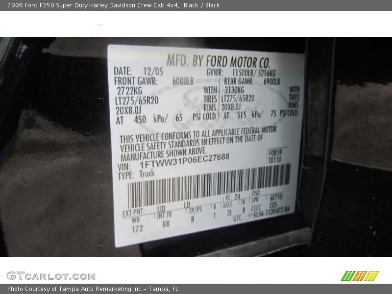 Black / Black 2006 Ford F350 Super Duty Harley Davidson Crew Cab 4x4