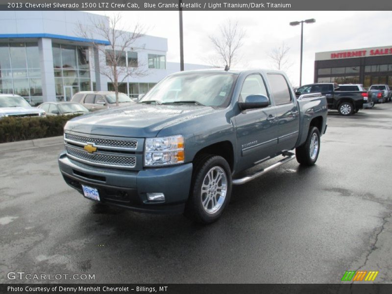 Blue Granite Metallic / Light Titanium/Dark Titanium 2013 Chevrolet Silverado 1500 LTZ Crew Cab