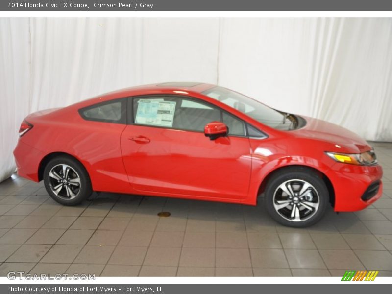 Crimson Pearl / Gray 2014 Honda Civic EX Coupe