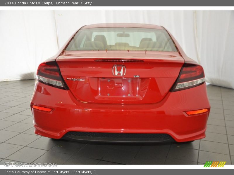 Crimson Pearl / Gray 2014 Honda Civic EX Coupe