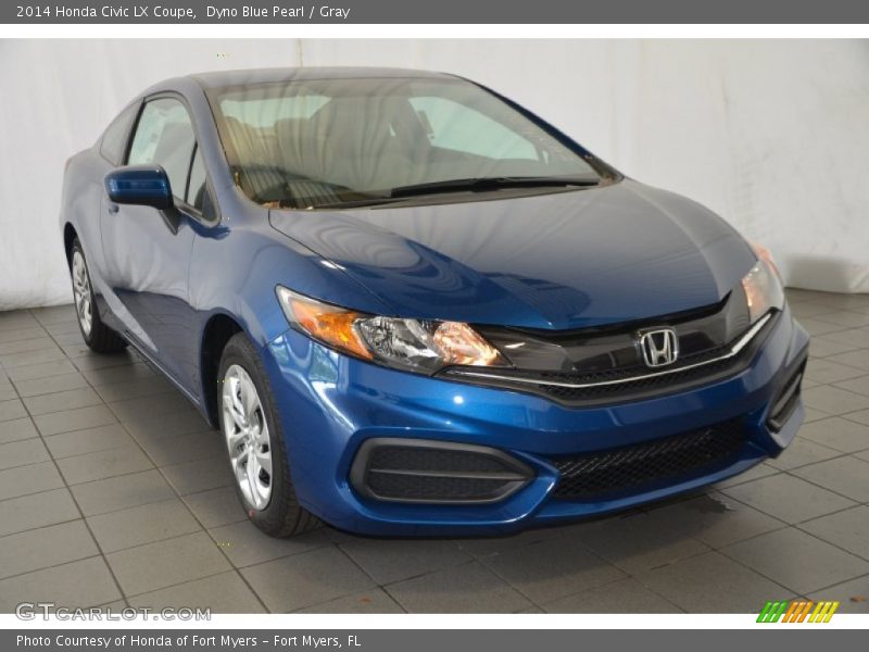 Dyno Blue Pearl / Gray 2014 Honda Civic LX Coupe