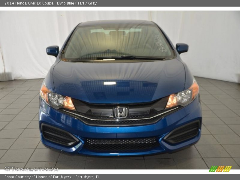 Dyno Blue Pearl / Gray 2014 Honda Civic LX Coupe