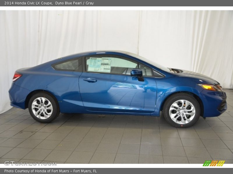 Dyno Blue Pearl / Gray 2014 Honda Civic LX Coupe
