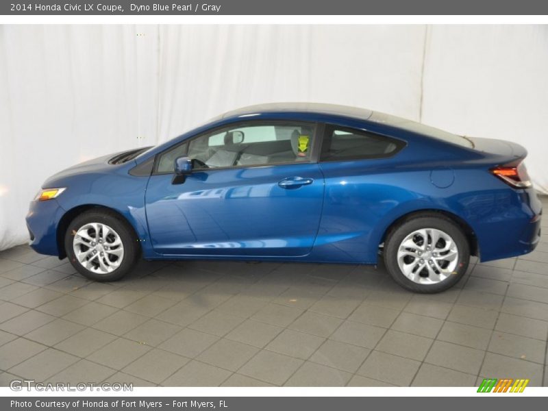 Dyno Blue Pearl / Gray 2014 Honda Civic LX Coupe