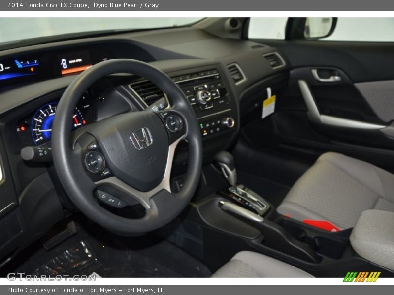Dyno Blue Pearl / Gray 2014 Honda Civic LX Coupe
