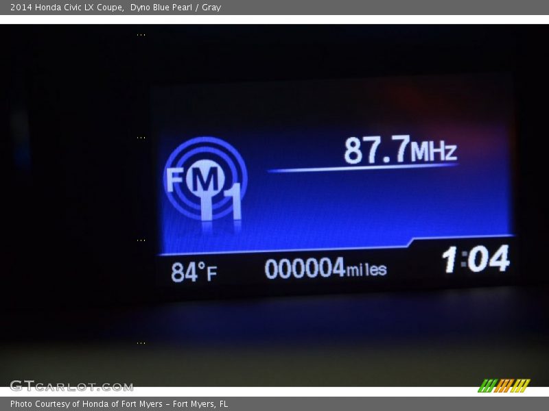 Dyno Blue Pearl / Gray 2014 Honda Civic LX Coupe
