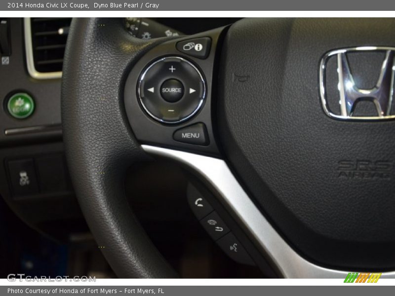 Dyno Blue Pearl / Gray 2014 Honda Civic LX Coupe