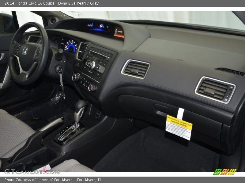 Dyno Blue Pearl / Gray 2014 Honda Civic LX Coupe