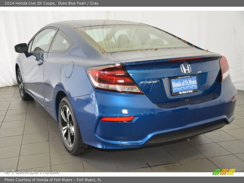 Dyno Blue Pearl / Gray 2014 Honda Civic EX Coupe