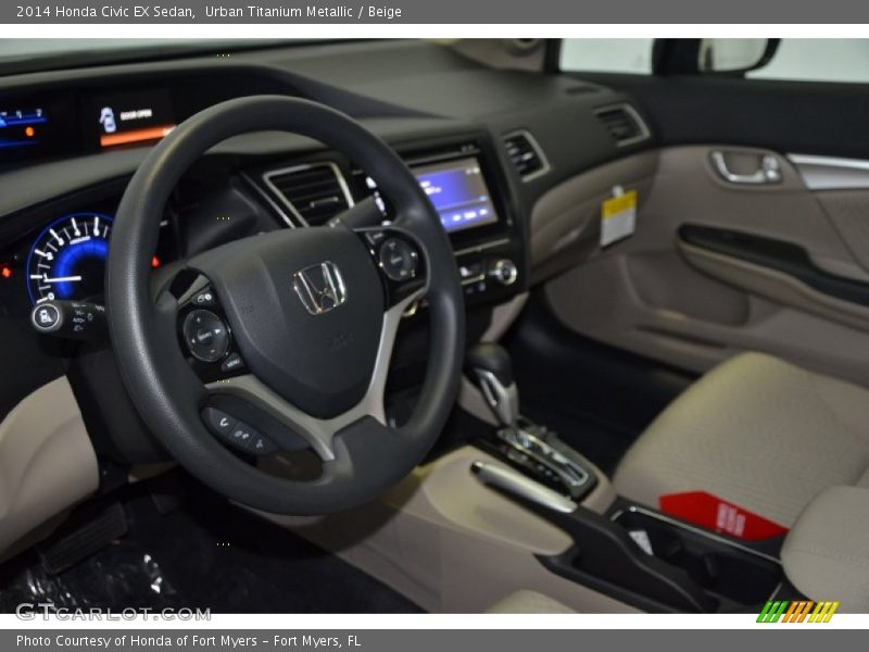 Urban Titanium Metallic / Beige 2014 Honda Civic EX Sedan