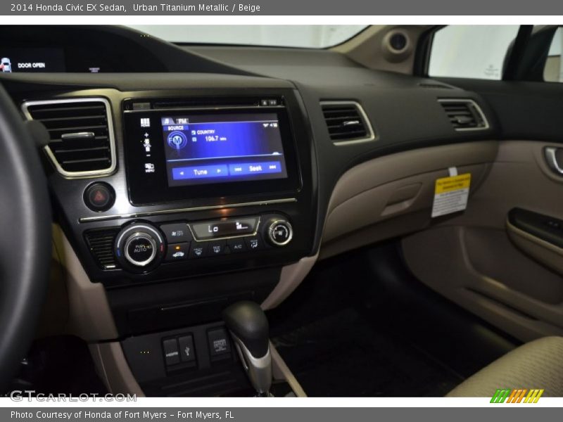 Urban Titanium Metallic / Beige 2014 Honda Civic EX Sedan