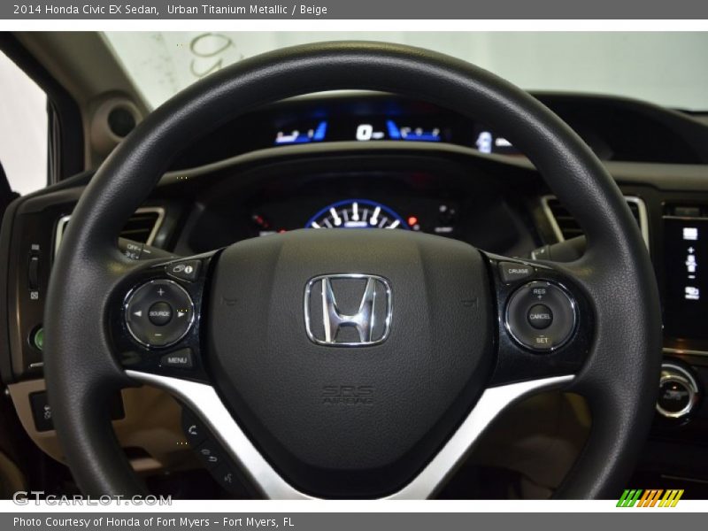 Urban Titanium Metallic / Beige 2014 Honda Civic EX Sedan