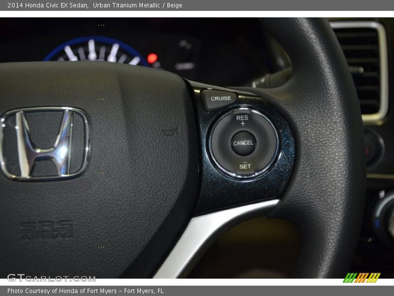 Urban Titanium Metallic / Beige 2014 Honda Civic EX Sedan